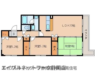 静岡県静岡市葵区西草深町【マンション】の間取り