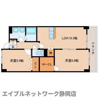 静岡県静岡市葵区柳町【マンション】の間取り