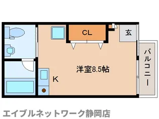 静岡県静岡市葵区与一1丁目【アパート】の間取り