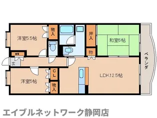 静岡県静岡市葵区与一6丁目【マンション】の間取り
