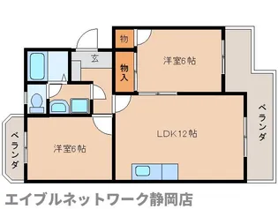 静岡県静岡市葵区竜南1丁目【マンション】の間取り