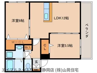 静岡県静岡市葵区羽高【マンション】の間取り