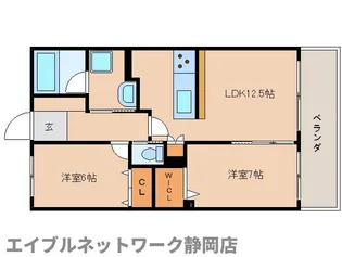 静岡県静岡市駿河区下川原2丁目【マンション】の間取り