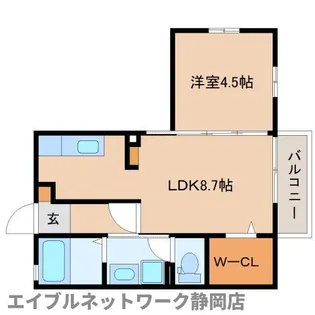 静岡県静岡市駿河区下川原5丁目【アパート】の間取り