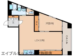 静岡県静岡市駿河区手越【マンション】の間取り