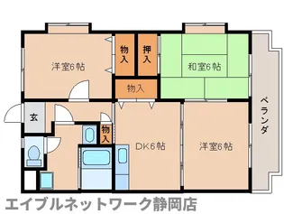 静岡県静岡市駿河区手越原【マンション】の間取り