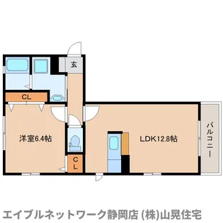 静岡県静岡市駿河区東新田2丁目【アパート】の間取り