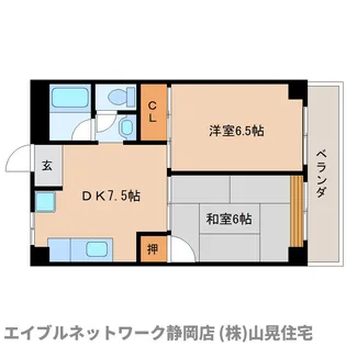 静岡県静岡市駿河区東新田2丁目【マンション】の間取り