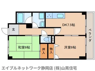静岡県静岡市駿河区広野3丁目【マンション】の間取り