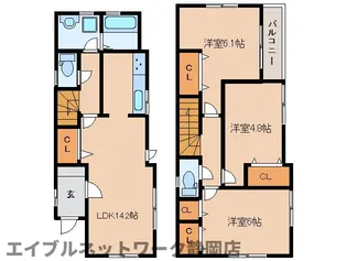 静岡県静岡市駿河区広野3丁目【一戸建】の間取り