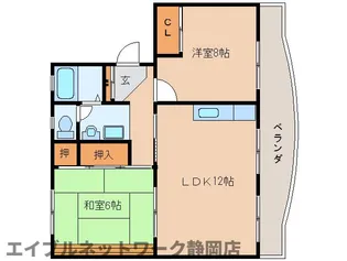 静岡県静岡市駿河区広野6丁目【マンション】の間取り
