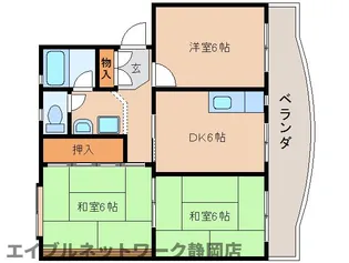 静岡県静岡市駿河区丸子新田【マンション】の間取り