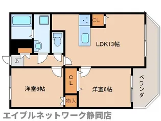 静岡県静岡市駿河区丸子新田【マンション】の間取り