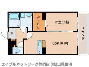静岡県静岡市駿河区みずほ1丁目【マンション】の間取り