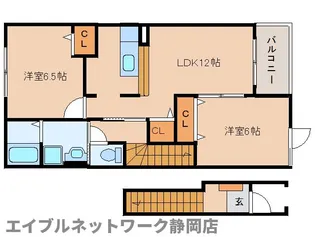 静岡県静岡市駿河区向敷地5丁目【アパート】の間取り