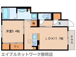 静岡県静岡市駿河区下川原南【アパート】の間取り
