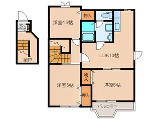 レスポワールC棟【201号室】の間取り