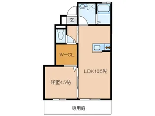 コージーコート八木C棟【101号室】の間取り