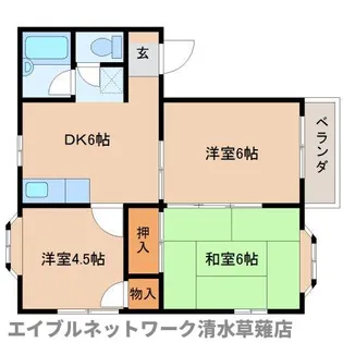 静岡県静岡市葵区瀬名7丁目【アパート】の間取り
