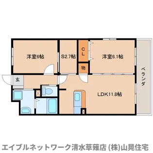 静岡県静岡市葵区瀬名中央3丁目【マンション】の間取り