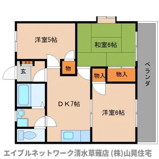 静岡県静岡市葵区瀬名中央3丁目【マンション】の間取り