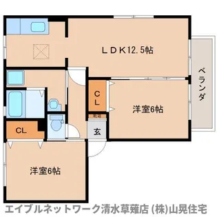 静岡県静岡市葵区瀬名川1丁目【アパート】の間取り