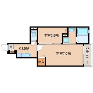静岡県静岡市葵区瀬名川2丁目【アパート】の間取り
