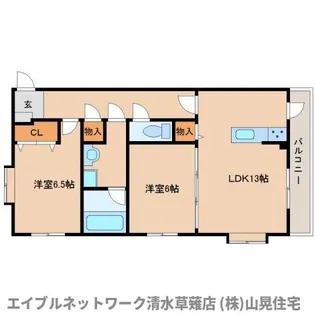 静岡県静岡市葵区瀬名川2丁目【マンション】の間取り