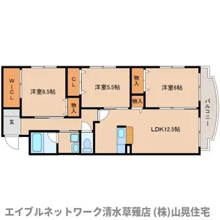 静岡県静岡市葵区瀬名川2丁目【マンション】の間取り
