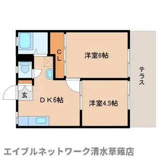 静岡県静岡市葵区瀬名川3丁目【アパート】の間取り