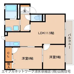 パティオ萩【101号室】の間取り