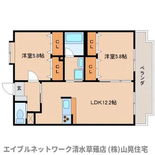 静岡県静岡市葵区西瀬名町【マンション】の間取り