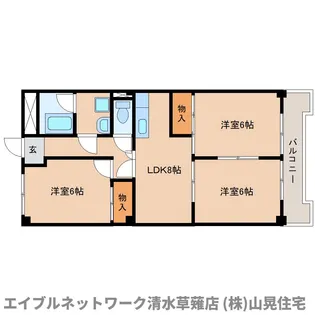 静岡県静岡市駿河区国吉田4丁目【マンション】の間取り