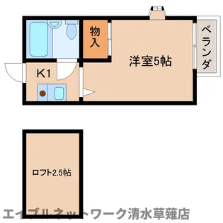 静岡県静岡市駿河区国吉田5丁目【アパート】の間取り
