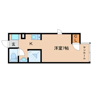メイプルテラス草薙【302号室】の間取り