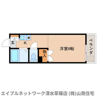 コンフォート谷田【1E号室】の間取り