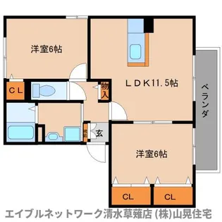 静岡県静岡市駿河区谷田【アパート】の間取り