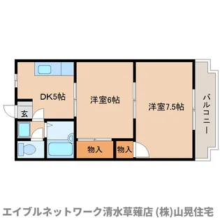 静岡県静岡市駿河区谷田【マンション】の間取り