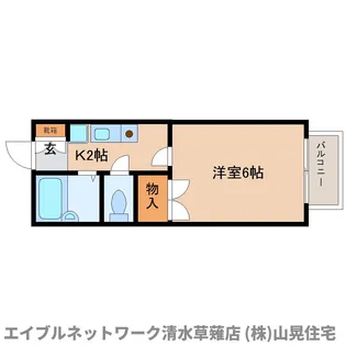 静岡県静岡市清水区草薙1丁目【アパート】の間取り