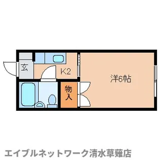 静岡県静岡市清水区草薙2丁目【アパート】の間取り