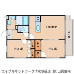 アドヴァンス草薙【303号室】の間取り