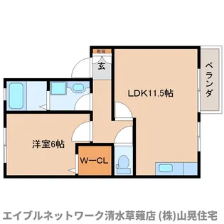 静岡県静岡市清水区楠【アパート】の間取り