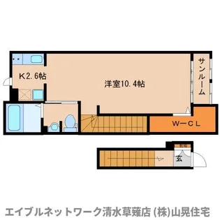 静岡県静岡市清水区楠新田【アパート】の間取り