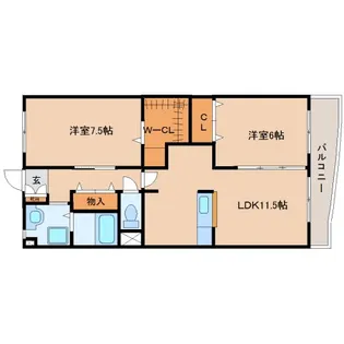 静岡県静岡市清水区鳥坂【マンション】の間取り