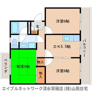 静岡県静岡市清水区鳥坂【マンション】の間取り