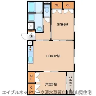 静岡県静岡市清水区七ツ新屋【マンション】の間取り