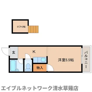 静岡県静岡市清水区七ツ新屋1丁目【アパート】の間取り