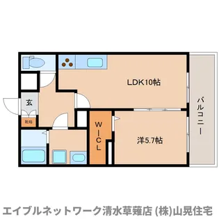 静岡県静岡市清水区谷田【マンション】の間取り