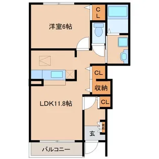 奈良県奈良市法蓮町【アパート】の間取り