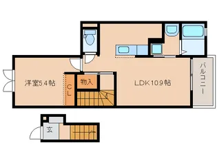 サンセレノWABI【2階】の間取り